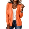 thumbnail image 1 of Wyongtao Womens Button Up Sweaters Soft Knitted V Neck Long Sleeve Solid Color Cardigan Casual Dressy Fall Winter Tops (M, Orange), 1 of 5