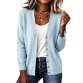 thumbnail image 1 of Wyongtao Womens Button Up Sweaters Soft Knitted V Neck Long Sleeve Solid Color Cardigan Casual Dressy Fall Winter Tops (XL, Sky Blue), 1 of 5