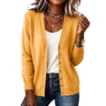 thumbnail image 1 of Wyongtao Womens Button Up Sweaters Soft Knitted V Neck Long Sleeve Solid Color Cardigan Casual Dressy Fall Winter Tops (XS, Yellow), 1 of 5
