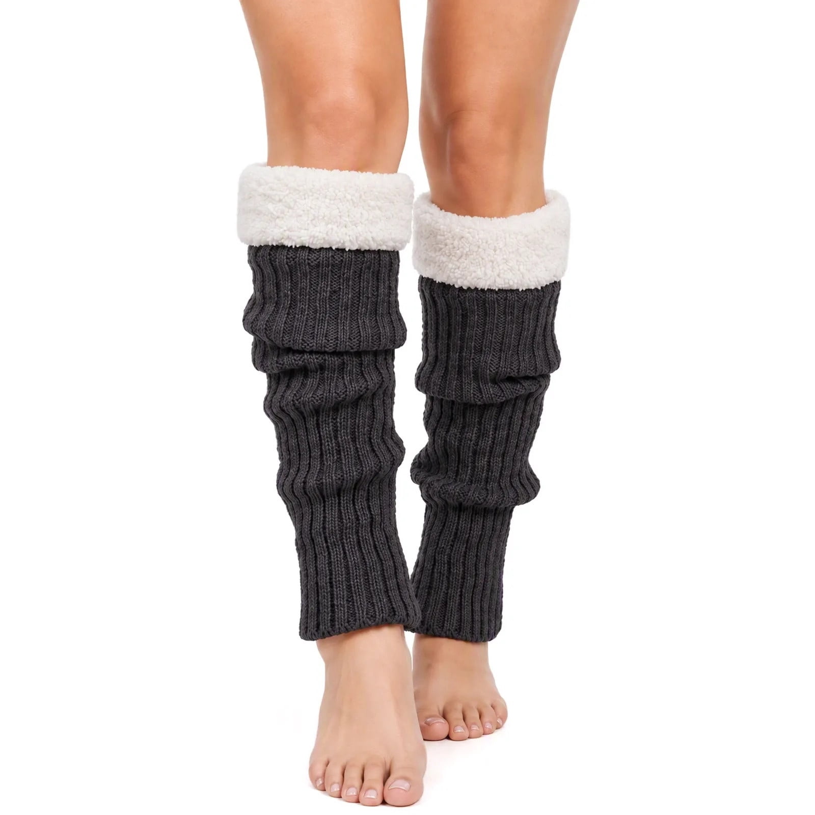 Wyongtao Womens Christmas Ribbed Knit Leg Warmers Kawaii Candy Color ...