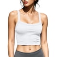 thumbnail image 1 of Wyongtao Womens Ribbed Knit Tank Tops Strap Solid Color Slim Fitted Crop Camisole Casual Trendy Sport Going Out Clothes (S, White), 1 of 7