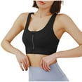 thumbnail image 1 of Wyongtao Womens Sports Bra Scoop Neck Padded Yoga Bra Workout Crop Top with Built in Bra,Black XXXXL, 1 of 7