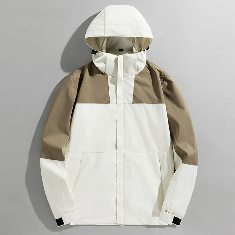 Wyongtao Womens Waterproof Raincoat Lightweight Breathable Rain Jacket Hooded Rain Coat Outdoor Active Windbreaker with Pocket Khaki M Walmart