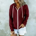 thumbnail image 1 of Wyongtao Womens Zip Up Hoodies Jackets Sweatshirts Fall Outfits Sweaters with Pockets Winter Red XXL, 1 of 6