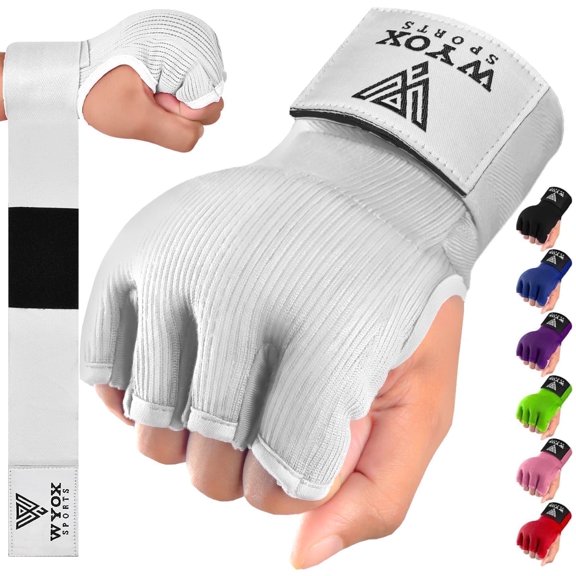 WYOX Boxing Gloves, Half-Finger, Breathable, Padded, 80cm Wrist Straps for Muay Thai, MMA, Kickboxing, Martial Arts