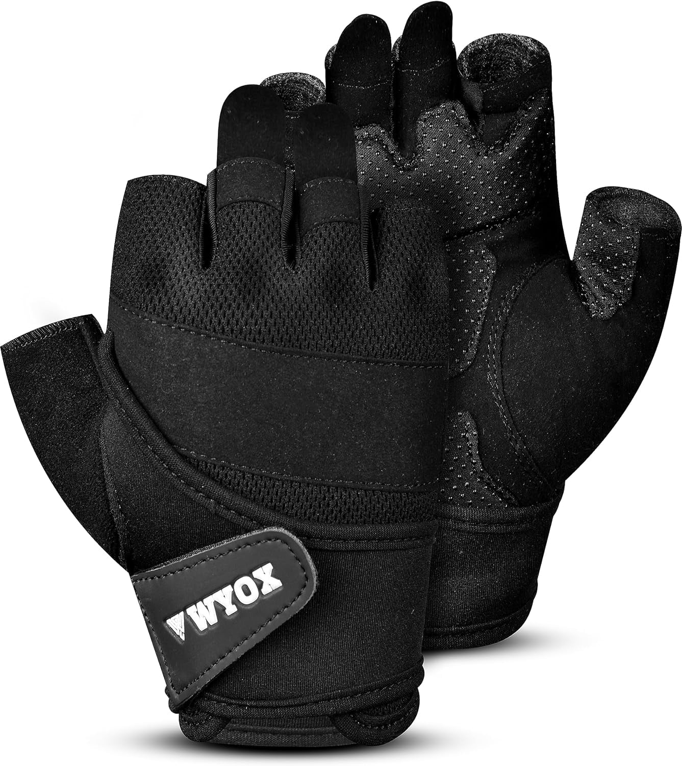Wyox Weight Lifting Gloves Fitness Workout, Anti Slip Padded Palm Grip Protection Half Finger