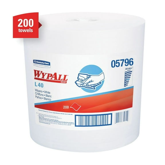 Wypall L40 Towels - 10" x 12.20" - 200 Sheets/Roll - White - Cellulose, Plush - Absorbent, Disposable, Soft - For Healthcare, Restaurant, Commercial, Industry, Workshop - 2 / Carton