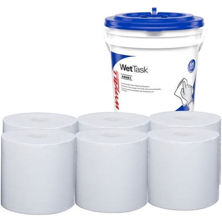 WypAll Critical Clean WetTask Wipers - Wipe - 12" Width x 6" Length - 140 / Roll - 6 / Carton - White | Bundle of 5 Cartons
