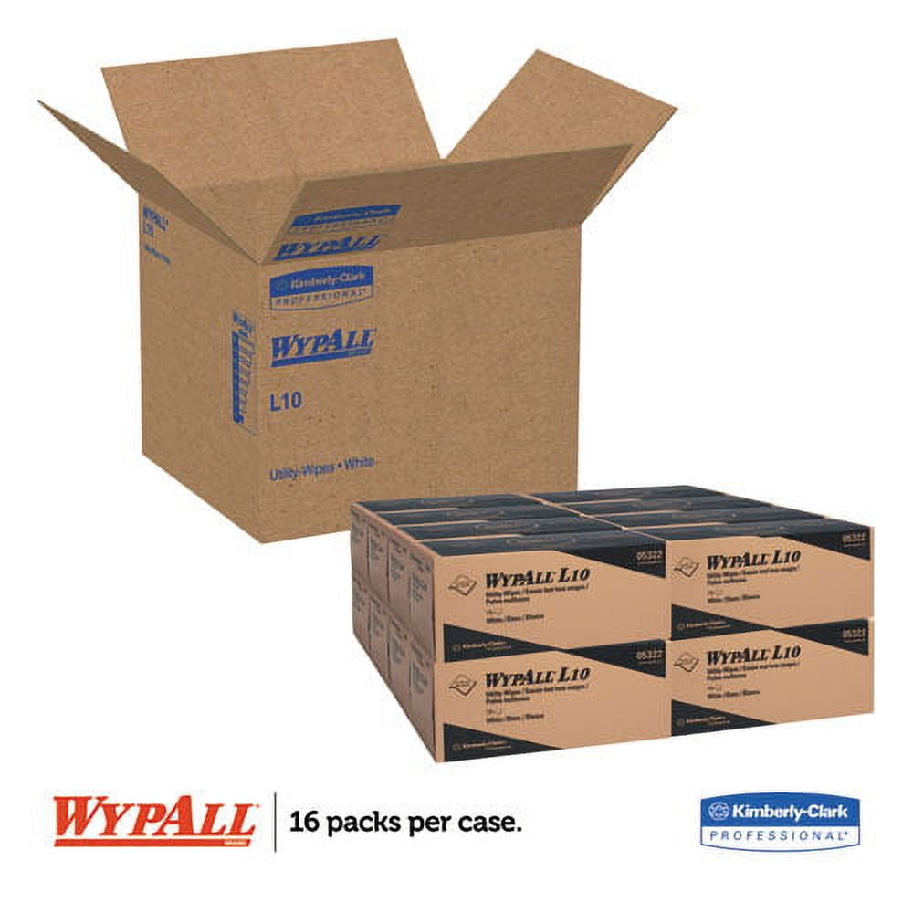 WypAll L10 Towels POP-UP Box, 1-Ply, 12 x 10.25, White, 125/Box, 18 ...
