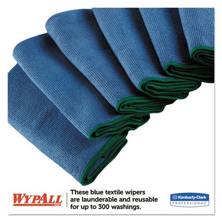 WypAll Microfiber Cloths, Reusable, 15.75 x 15.75, Blue, 24/Carton | Order of 1 Carton