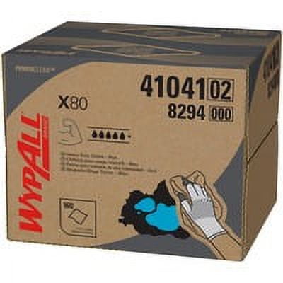 WypAll Power Clean X80 Heavy Duty Cloths, 11.1 x 16.8, Blue, 160 Wipers/Carton