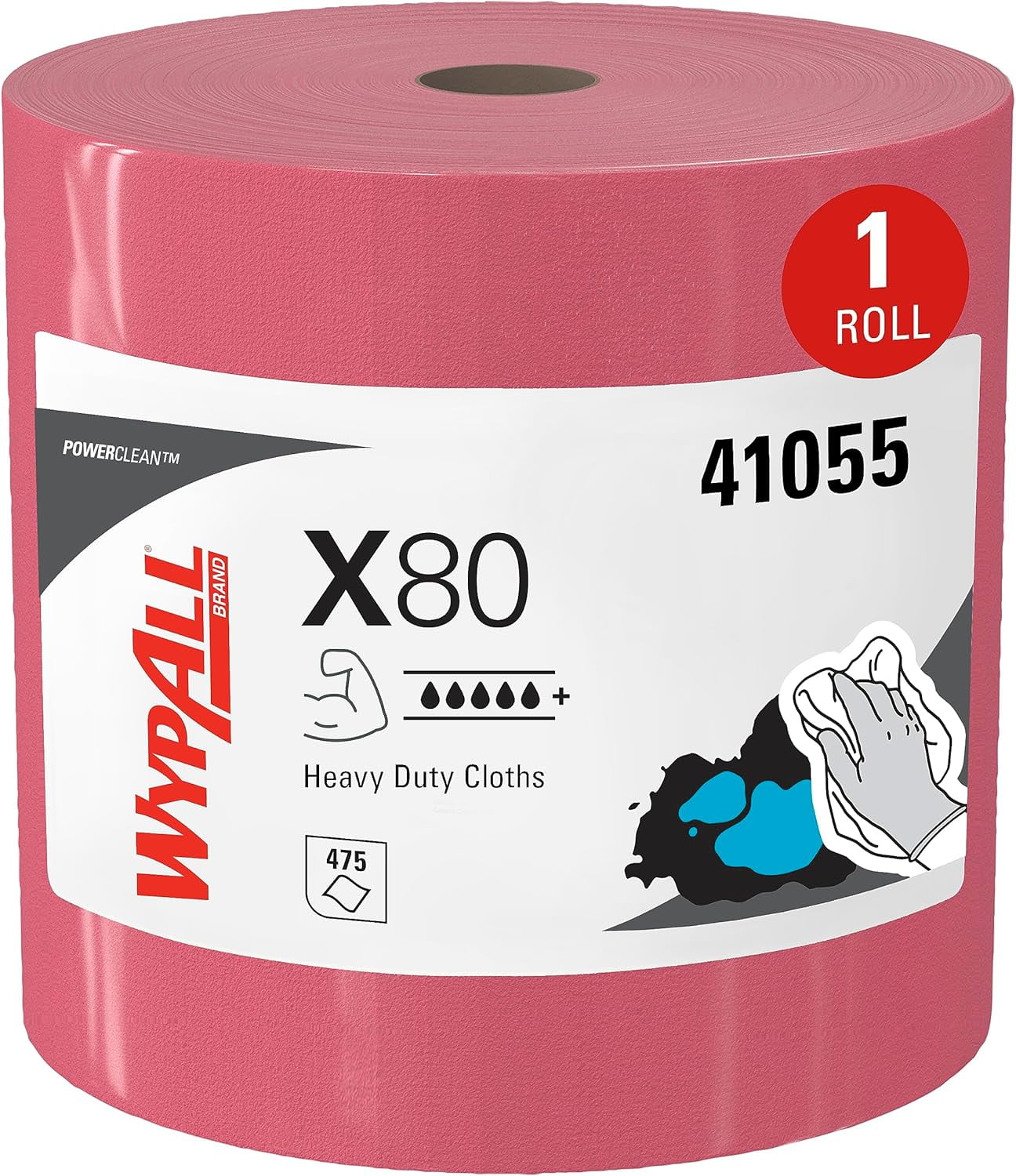 WypAll PowerClean X80 Cloths Heavy Duty Wipes (41055), Jumbo