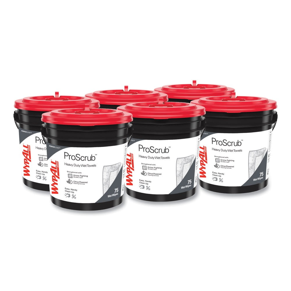 WypAll Waterless Hand Wipes Cloth 10 1/2 x 12 1/4 75/Bucket 6 Buckets/Carton 91371CT