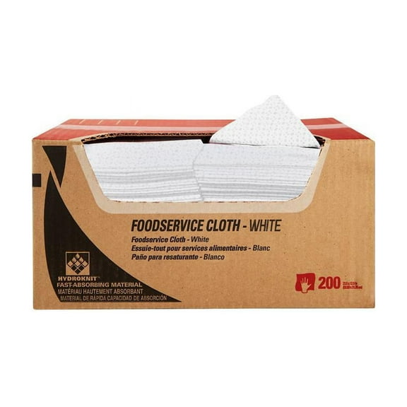 WypAll X50 Extended Use Foodservice Towels Reusable Cloths (06053), Quarterfold, White, 1 Box, 200 Sheets