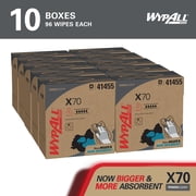 WypAll PowerClean X70 Cloths Medium Duty Wipes (41455), Pop-Up Box, Long Lasting Towels, White (10 Packs of 96 Sheets, 960 Sheet Total)