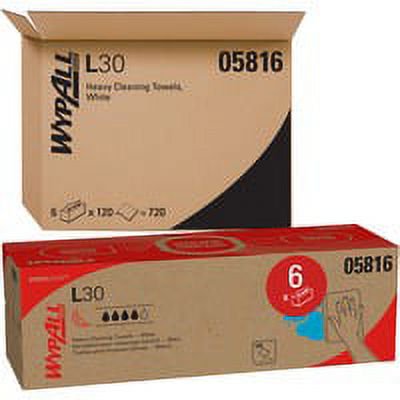Wypall L30 Light Duty Wipers - 9.80\\" x 16.40\\" - White - Light Duty, Soft - For General Purpose - 6 / Carton