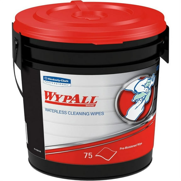 Wypall Waterless Cleaning Wipes - Wipe - Orange Citrus Scent - 9.50" Width x 12" Length - 75 / Bucket - 6 / Carton
