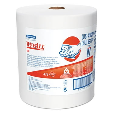 Wypall X80 Reusable Wipes (41025), Extended Use Cloths Jumbo Roll, White, 475 Sheets per Roll; 1 Roll per Case
