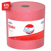 WypAll PowerClean X80 Cloths Heavy Duty Wipes (41055), Jumbo, Extended Use Towels, Red (1 Roll of 455 Sheets, 455 Sheet Total)