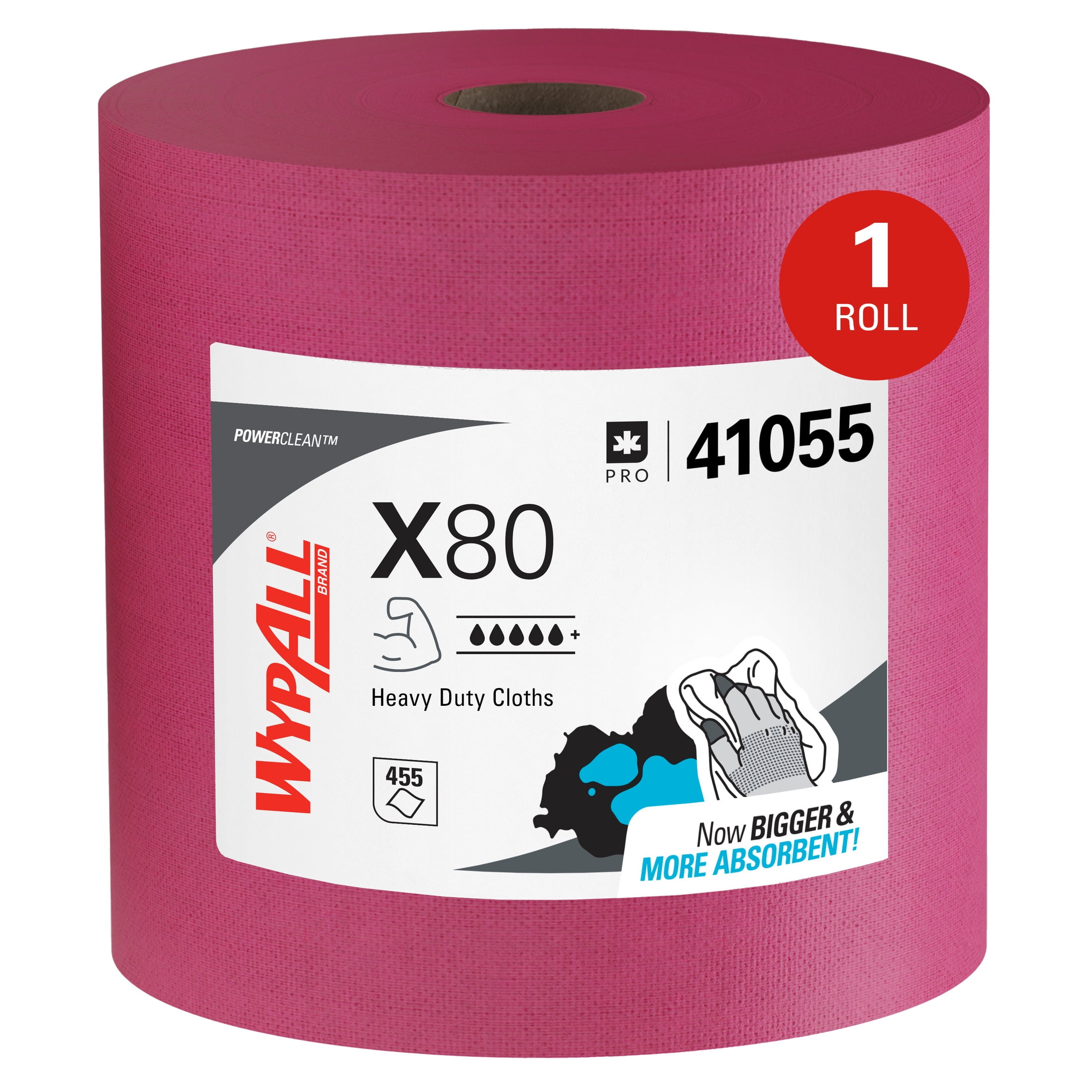 Wypall X80 Heavy Duty Cleaning Disposable Cloths, HYDROKNIT Jumbo