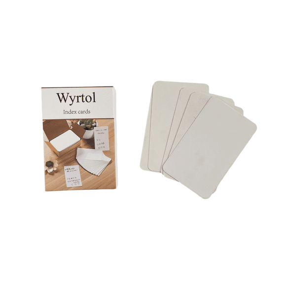 Wyrtol White Blank Index Cards, Smooth Writing Surface for Study Flashcards, Note Organization & Classroom Use