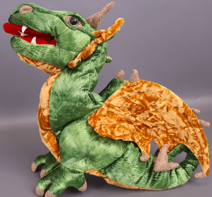 Folkmanis Dragon Hand Puppet Plush, Black（並行輸入品）