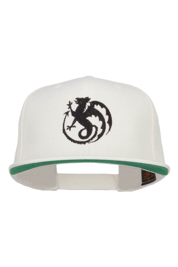 Wyvern Emblem Embroidered Snapback Cap - Natural OSFM