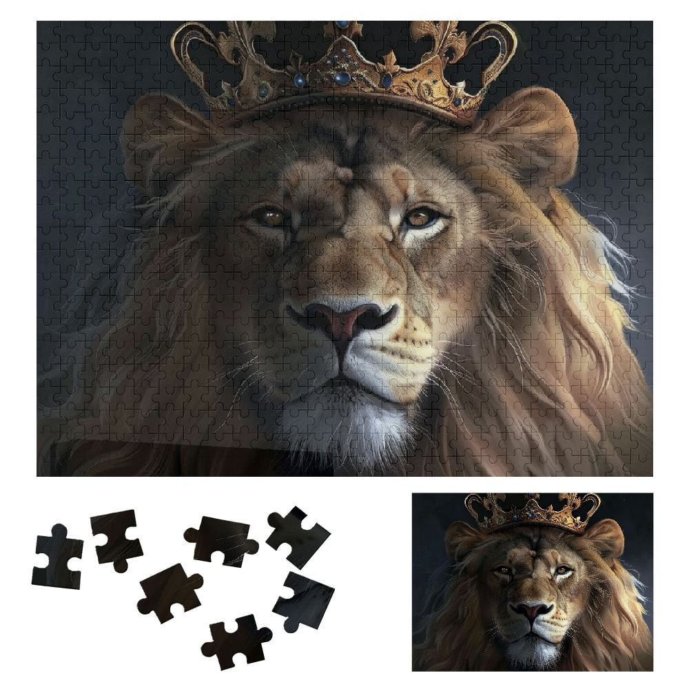 Wyyp Lion Crown Regal Wooden Jigsaw Puzzle for Adults and Kids, Eco ...
