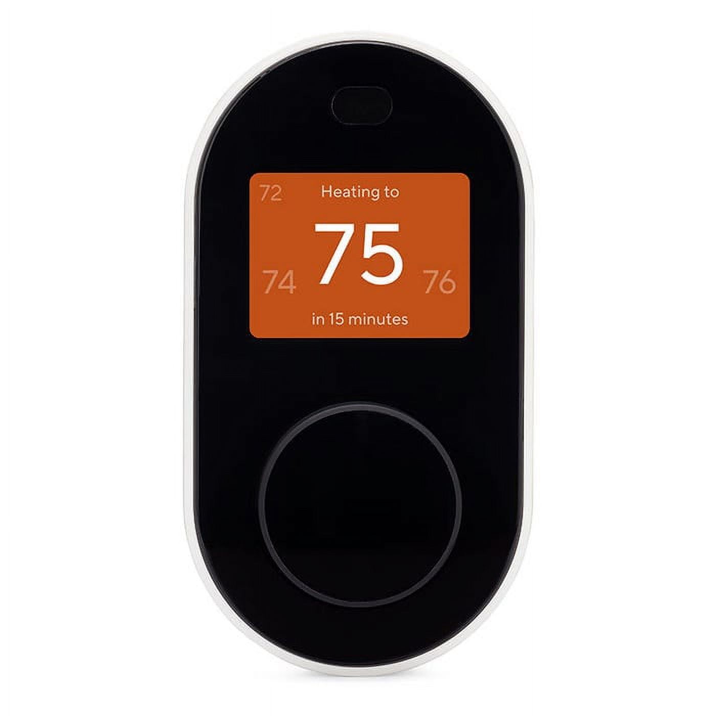 Black and White Smart WiFi Programmable Thermostat with Trim Plate