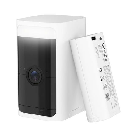 Wyze - Battery Cam Pro 2k HDR Wireless Outdoor/Indoor WiFi Security Camera with Motion Detection and Two-Way Audio - White