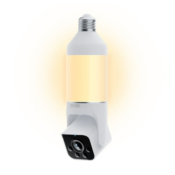 Wyze Bulb Cam Security Camera, 2K HD Security Cameras Wireless Outdoor Indoor Full Color Day and Night, Dimmable LED Bulb, Motion Detection, Siren Alarm, Easy Installation