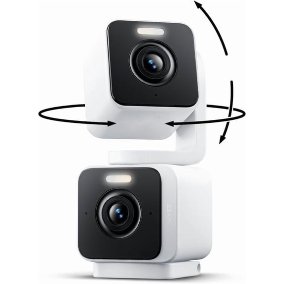Wyze Duo Cam Pan 2K Indoor Outdoor Security Camera, Dual Lens 360 Pan, 1 Month Cam Plus