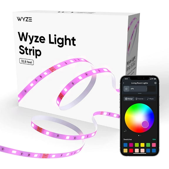 Wyze Light Strip, 32.8ft WiFi LED Light Strip with App Control, Works with Alexa and Google Assistant