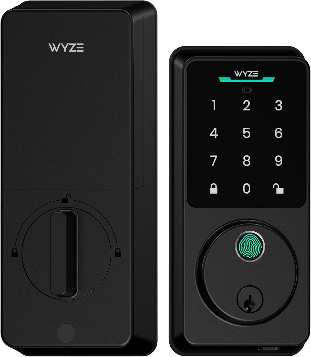 Wyze Lock Bolt v2, Smart Wi-Fi Deadbolt with Fingerprint Scanner, Keyless Entry, Keypad with 50 Passcodes, Built-in Wi-Fi 6, Auto-Lock, 8-Month Battery