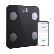 Wyze Scale S, Scale for Body Weight, Digital Bathroom Scale for Body Fat, BMI, Muscle, and Heart Rate, Body Composition Analyzer with App, Batteries Included, Bluetooth, 400 lb, Black