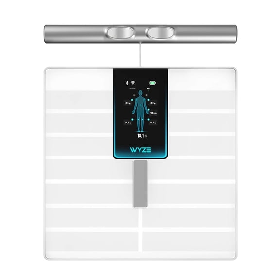 Wyze Scale Ultra BodyScan Smart Scale with Handle  Wi-Fi & Bluetooth Body Composition Scale for Weight, BMI, Body Fat, Muscle Mass, and Segmental Measurement, White