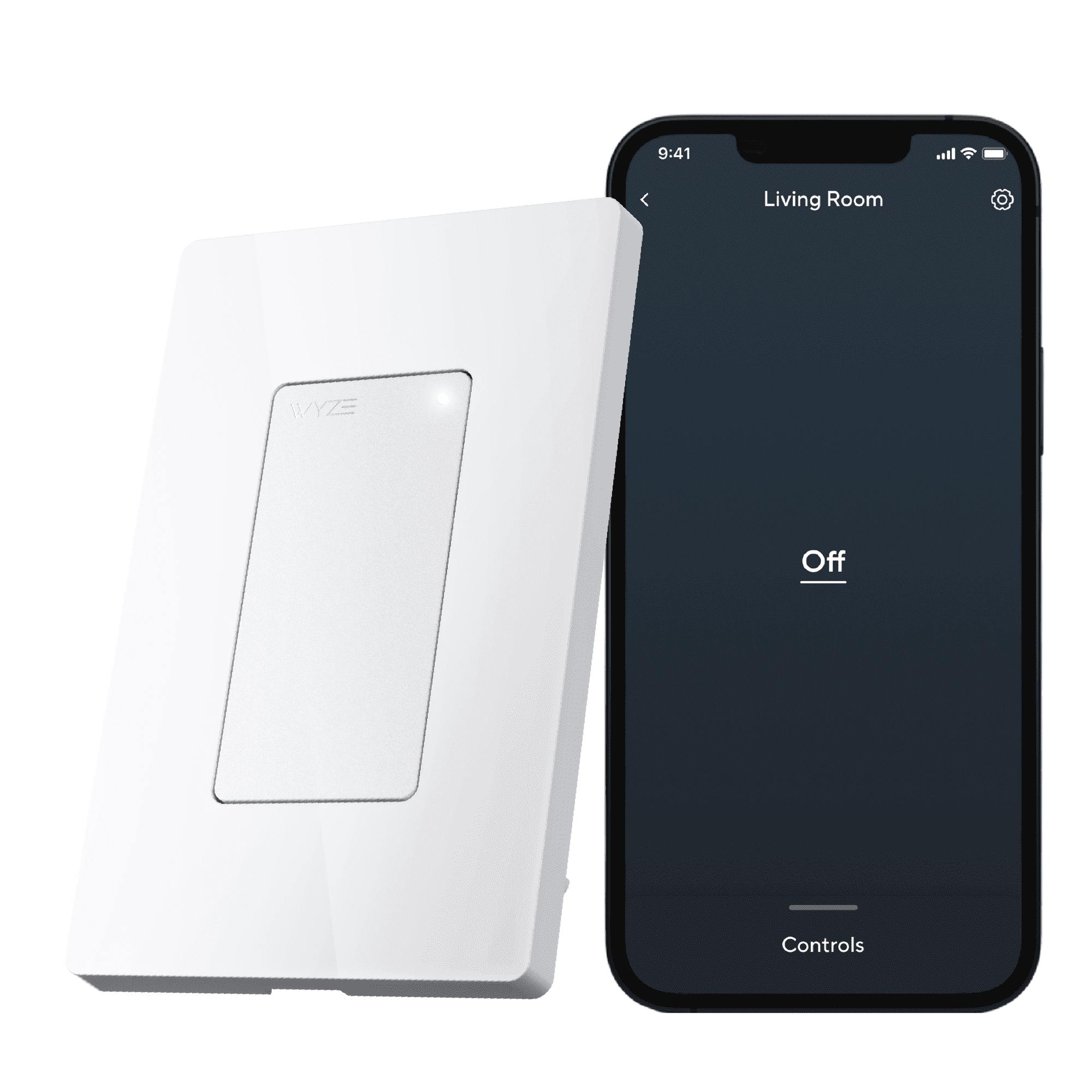 Wyze Switch, 2.4 GHz WiFi Smart Light Switch, Single-Pole, Needs Neutral Wire, Compatible Home Assistants and IFTTT, No Hub Required, 1-Pack, White