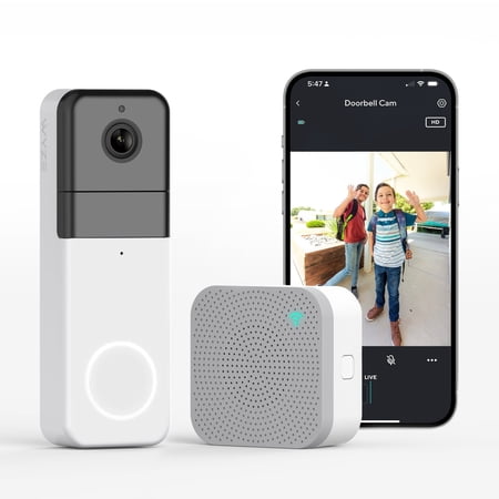WYZE Wireless Video Doorbell Pro (Chime Included), 1440 HD Video, 1:1 Aspect Ratio: 1:1 Head-to-Toe View, 2-Way Audio, Night Vision