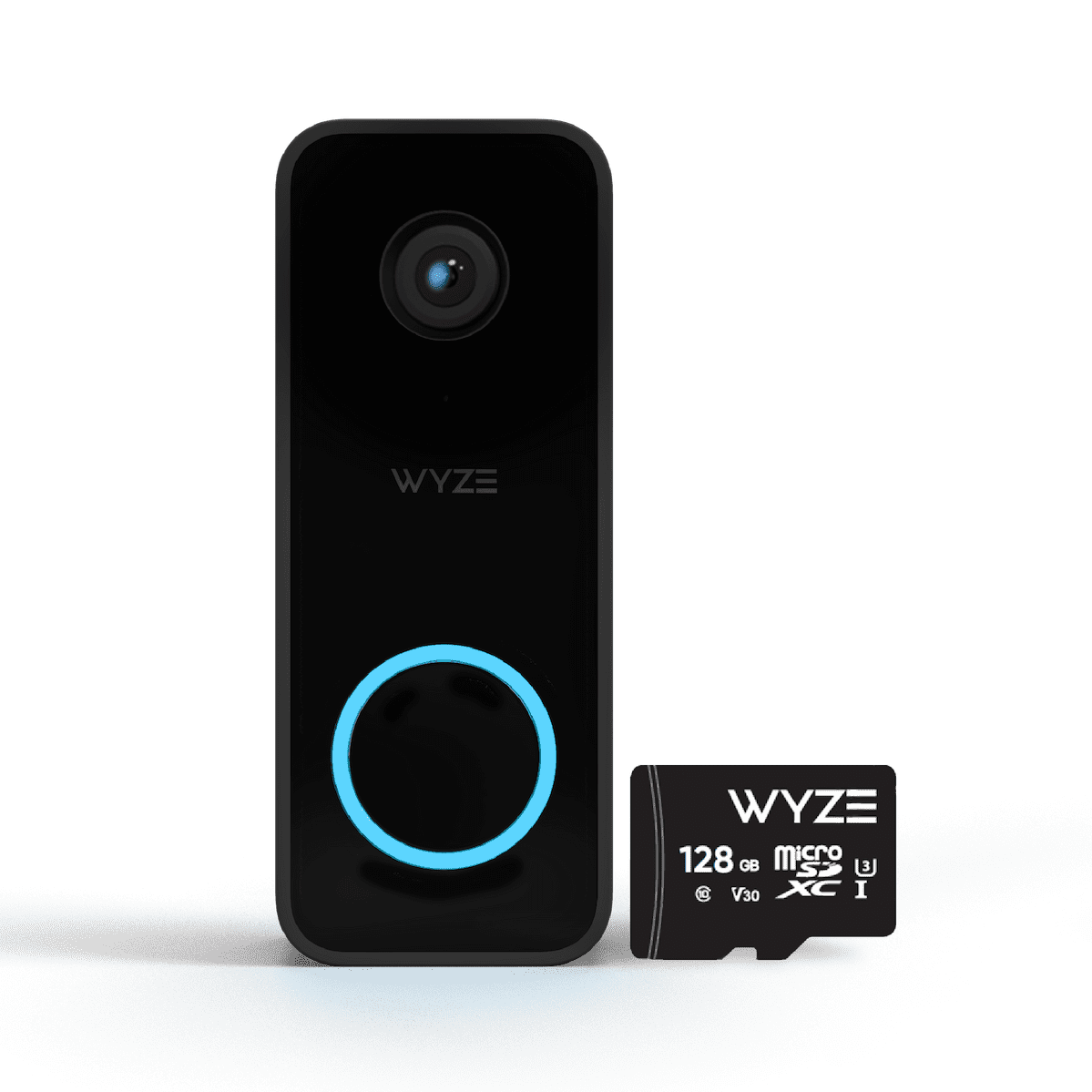 Wyze Video Doorbell v2 Doorbell + Chime Controller + 128GB MicroSD Card