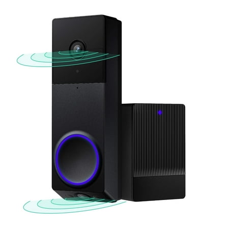 Wyze Wireless Duo Cam Video Doorbell, 2K Full HD Video, Wireless, Battery Powered, Chime Included, 2 Cameras