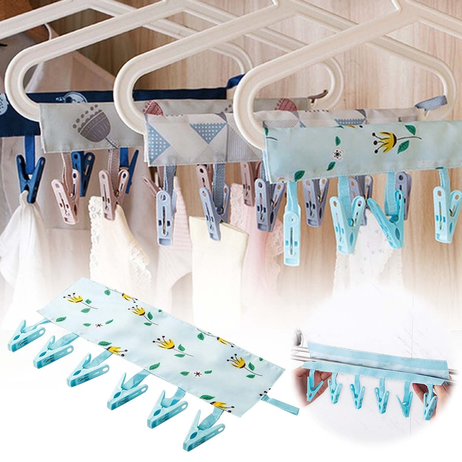 Wyzesi Portable Fabric Clothes Hanger for Travel Foldable Clip for