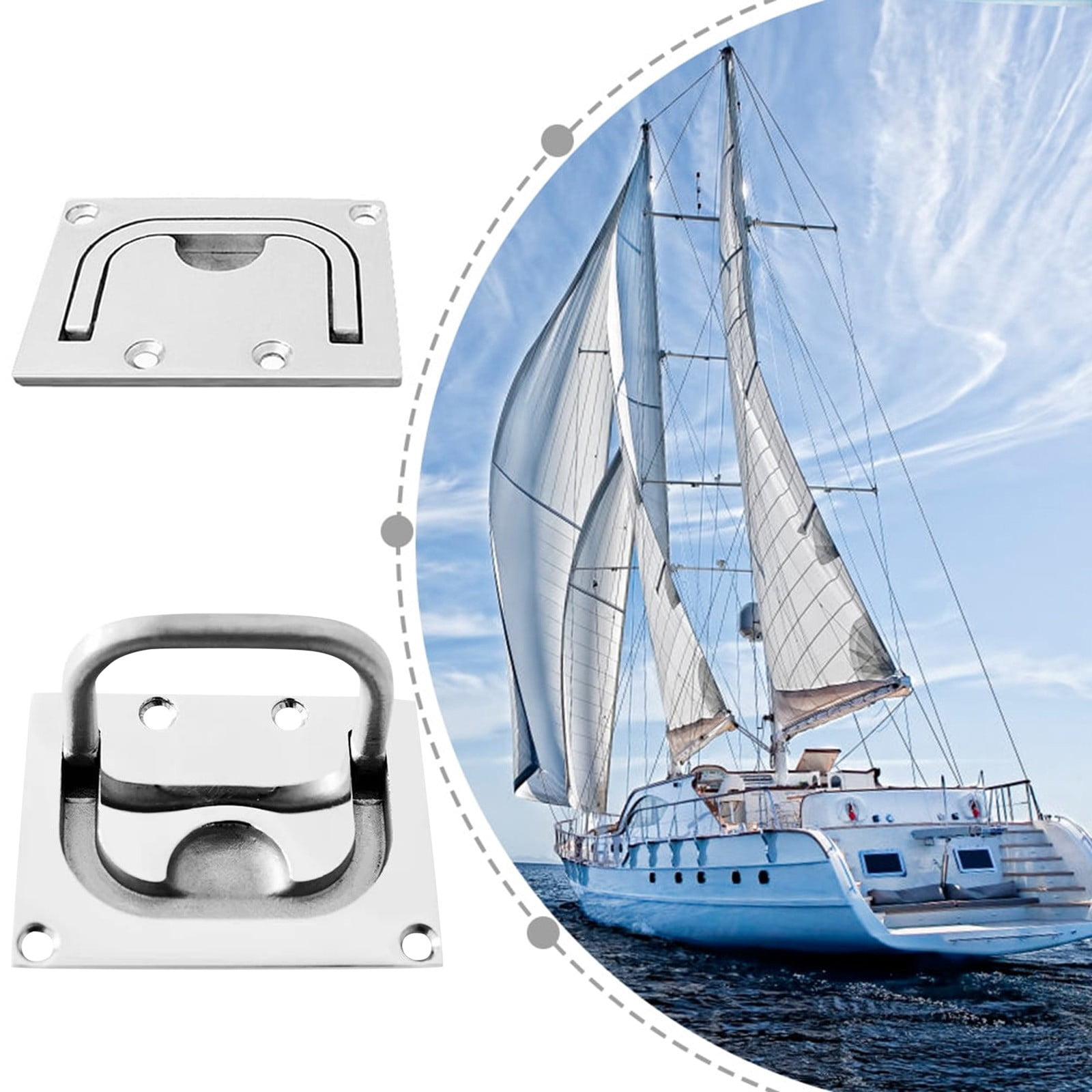 Marine Deck Hatch Handle TEANTECH 316 Stainless Steel Hatch Pull Flush ...