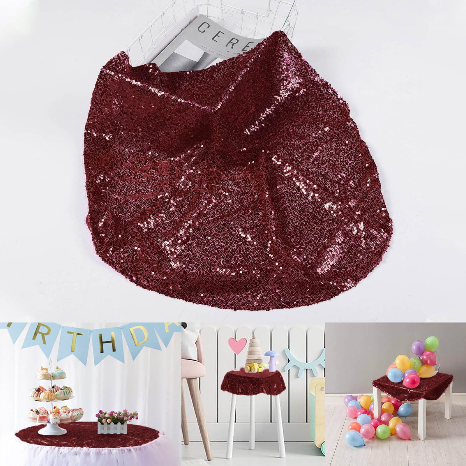 Wyzesi Streamer Towropes Bulk Sequin Tablecloth 23.6