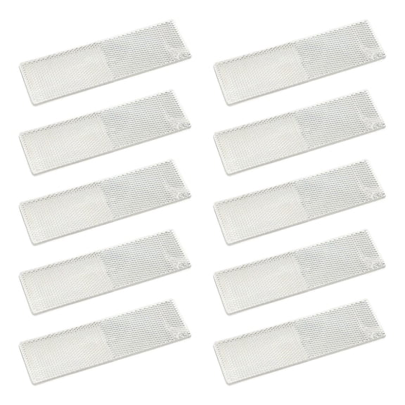 Wzmzjy 10 Pieces Reflective Stickers Reflector Sign for Motorcycle Car Trailer White