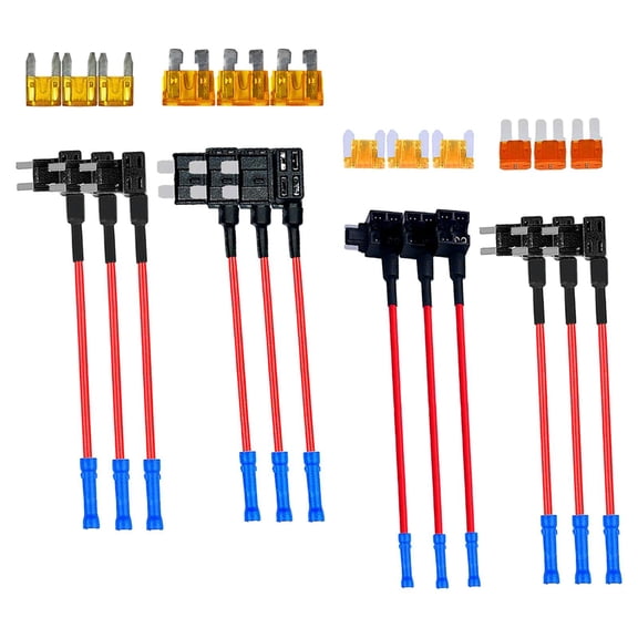 Wzmzjy 12 Pieces Car Add A Circuit Fuse Tap Adapter Set Replaces Slot Fuse Holders Mini