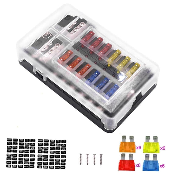 Wzmzjy 12-Way Fuse Block Damp-Proof Protection Cover Sticker Fit for Boat SUV Van Style B