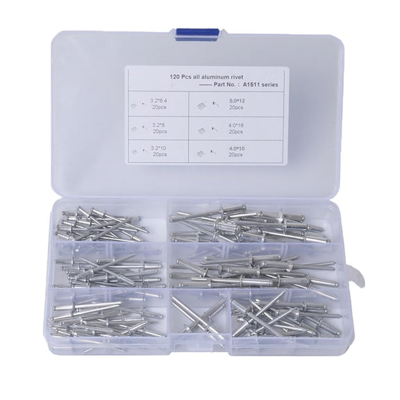 Wzmzjy 120pcs Rivets Assortment - Standard Open Dome Head 3 . 2mm 4 .