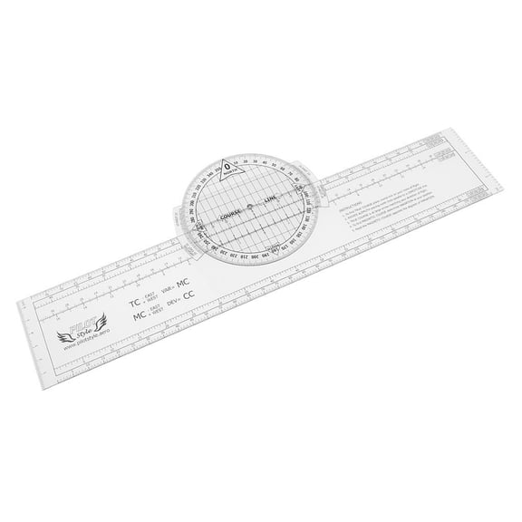 Wzmzjy 13.2"x 2.4" Plastic Rotating Flight Plotter for Plotting Navigation Supplies