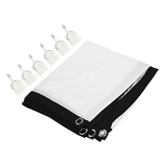 Wzmzjy 16:9 Projector Screen 3D Film Portable Projector Screen Curtain for Home Theater 84inch with 6 Hooks