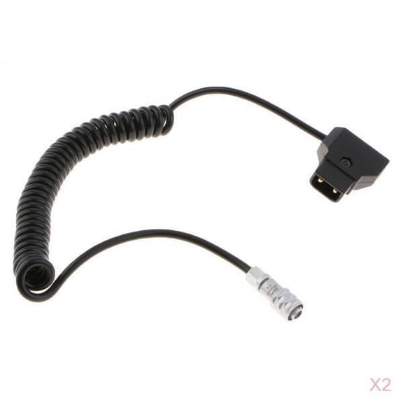 Wzmzjy 2 Pieces D-Tap Power Supply Coiled Cable with Reverse Polarity Protection for